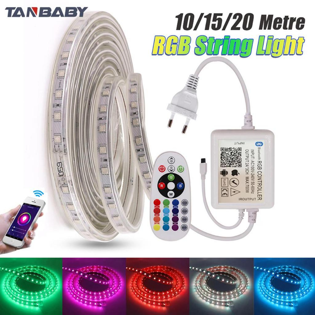 RGB LED 5050 30M แถบ ไฟเส้น แบบเปลี่ยนสีได้ ไฟเส้น ไฟในรถ ไฟตกแต่งห้ บลูทู พร้อมชุดรีโมทควบคุม