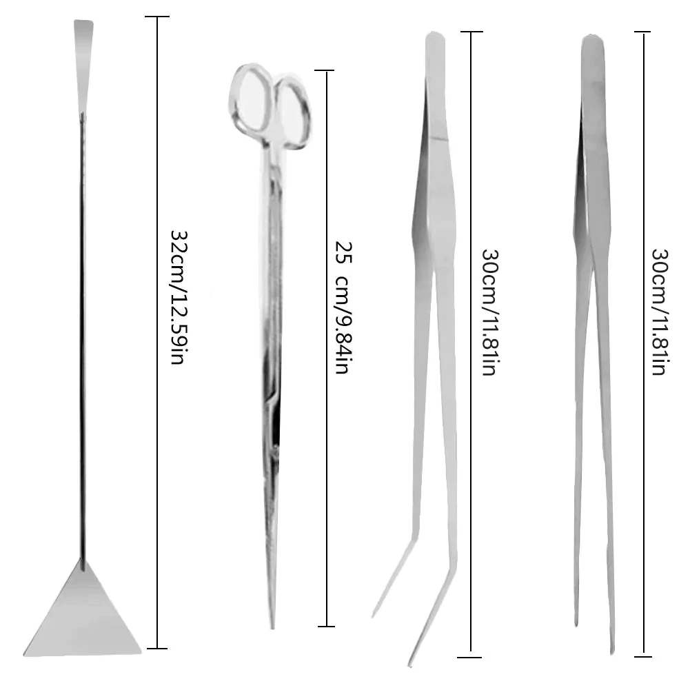 coralcoveshop ฟอเซป อุปกรณ์จัดตู้ไม้น้ำ สแตนเลส กรรไกร เครื่องมือดูแลตู้ปลา Aquarium Cleaning Set thumbnail 3