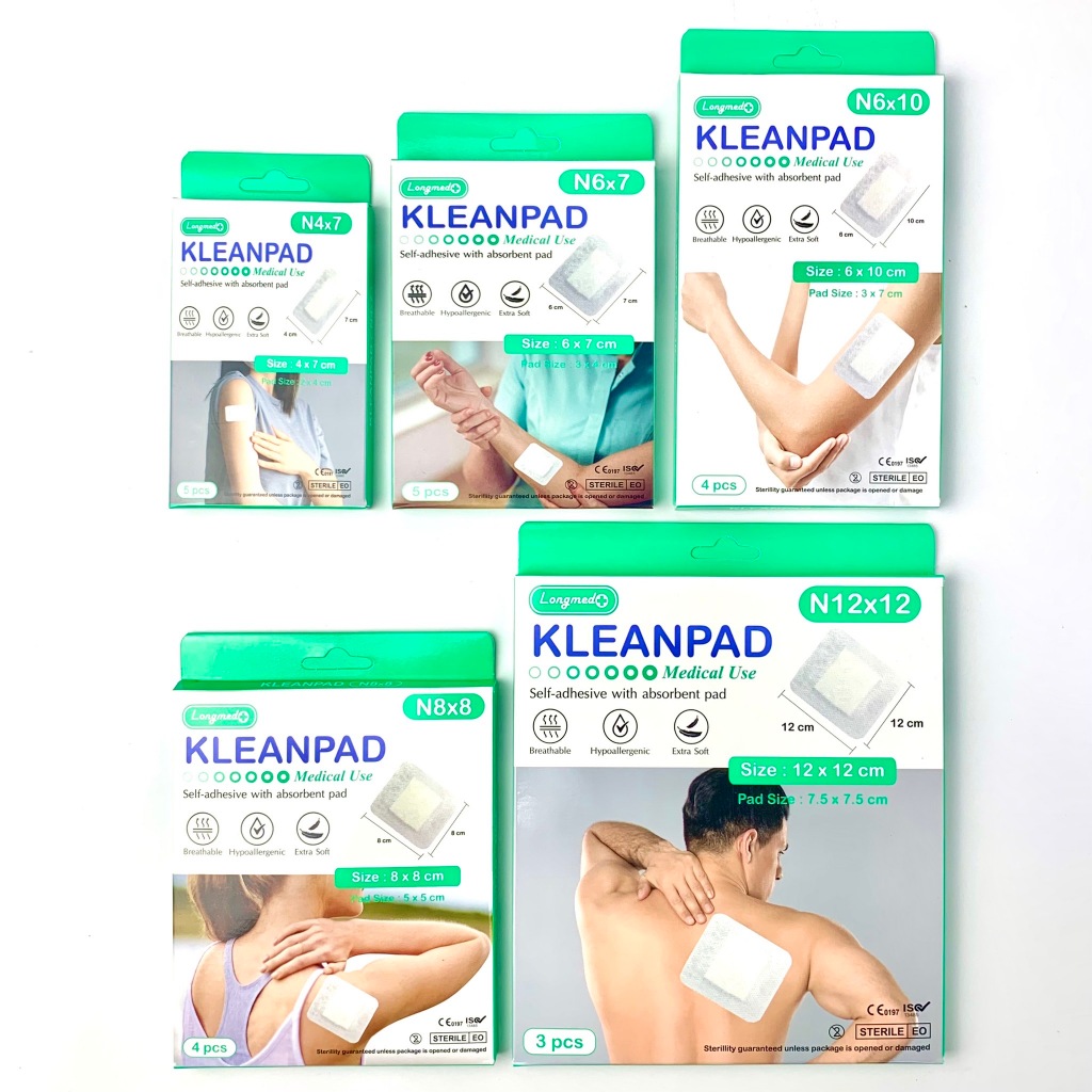 พลาสเตอร์ปิดแผล Kleanpad Longmed N-series คลีนแพด ลองเมด ผ้าก๊อซพร้อมใช้ [ขนาด 1 กล่อง]