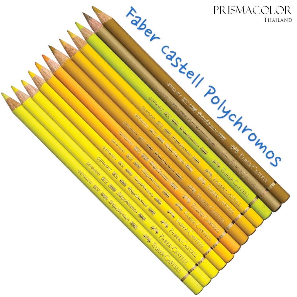 ดินสอสีไม้ กันน้ำ Faber-Castell Polychromos จำหน่ายแบบแยกแท่ง (กลุ่มสีเหลือง)