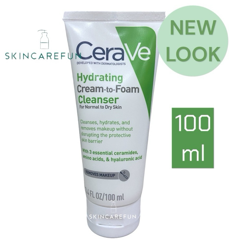 (แท้/พร้อมส่ง) CERAVE Hydrating Cream To Foam 100 ml. เซราวี ไฮเดรติ้งครีมทูโฟมคลีนเซอร์ cerave creamtofoam