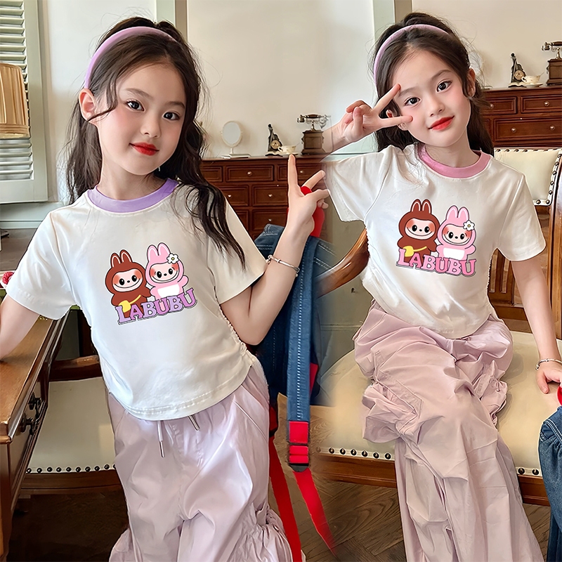 PRINCESS KESLI เสื้อยืดเด็กสีพื้นสีพาสเทล ผ้าร่องผ้ายืดใส่สบาย 1-11 ปี