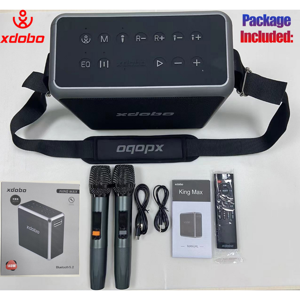 XDOBO King Max 140W ลำโพงไร้สายบลูทู ธ กับ 2 ไมโครโฟนเบสลึก TWS โหมดลำโพงกันน้ำกลางแจ้งลำโพงในร่ม