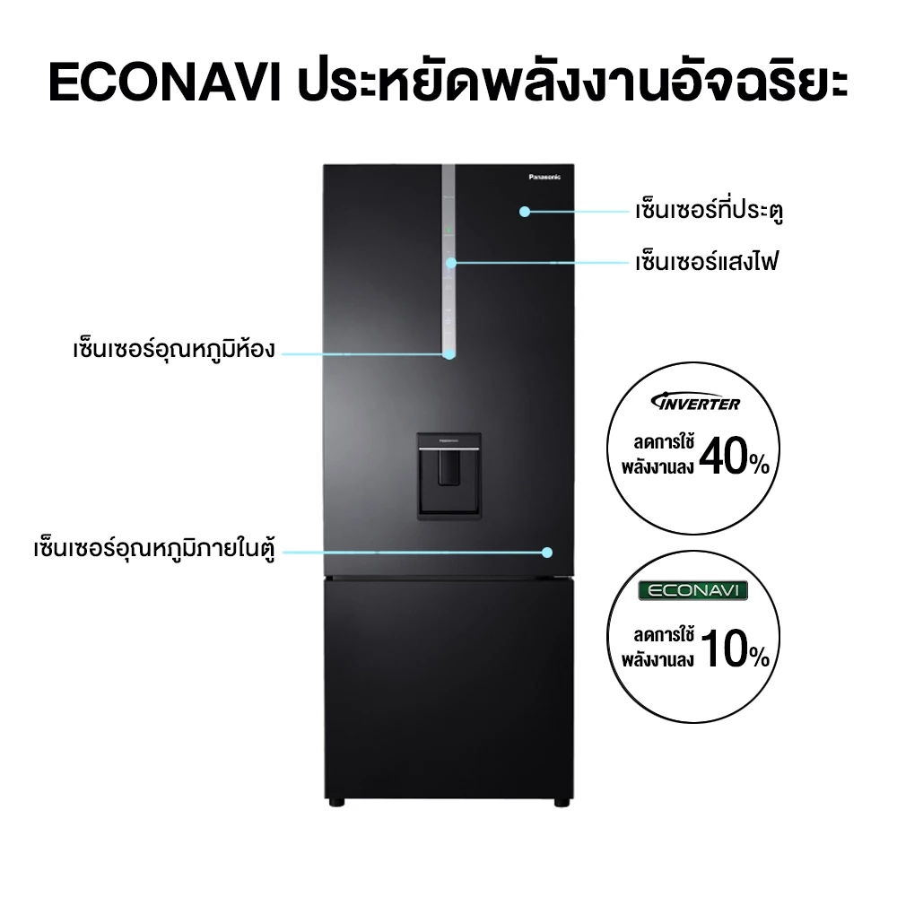 Panasonic ตู้เย็น 2 ประตู (14.8 คิว , สี Black) รุ่น NR-BX471GPKT Prime Fresh -3°C Econavi thumbnail 8
