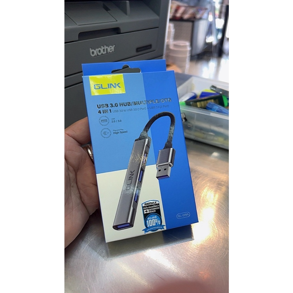 ส่งจากไทย GLINK GL-029A USB HUB เพิ่มช่อง USB3.0 และ USB2.0 รวม 4 ช่อง ใช้เป็น OTG ได้ GL029A