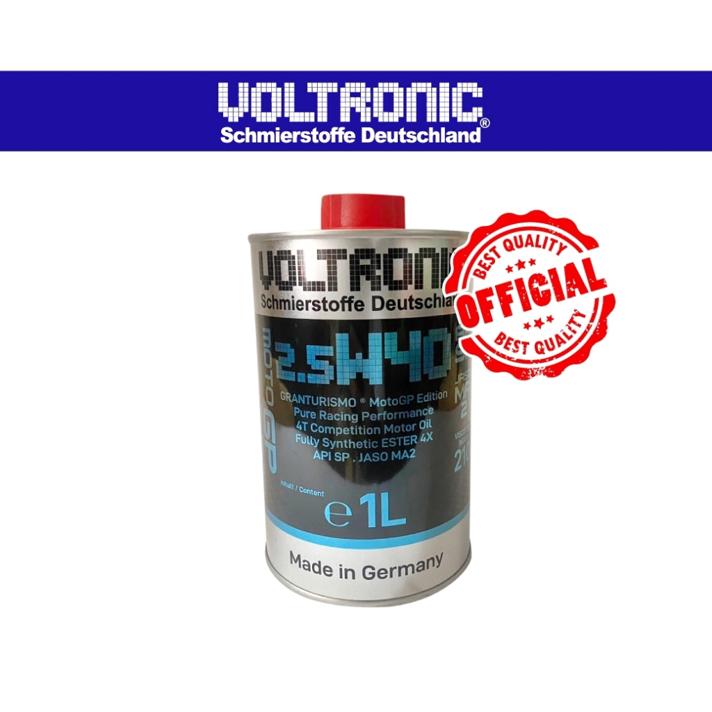 น้ำมันเครื่องมอเตอร์ไซค์ โวลโทรนิค VOLTRONIC 2.5W40 MOTO-GP FULLY SYN MOTOR OIL,1LTR