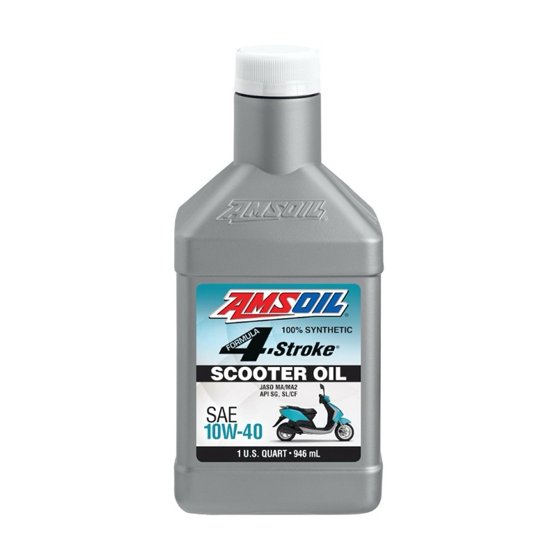 AMSOIL 100% Synthetic (สังเคราะห์แท้ 100%) 4-Stroke Scooter Oil 10W-40