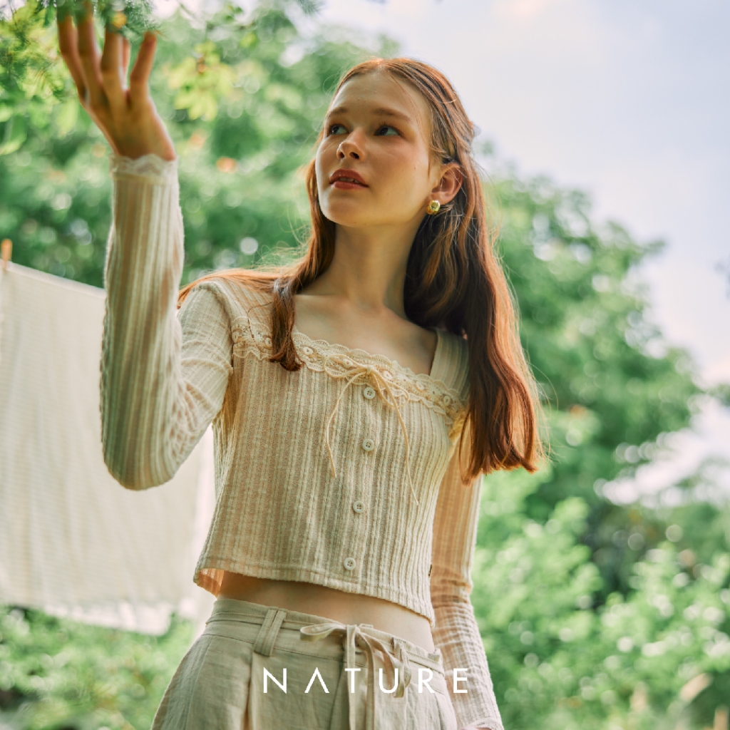 nature.bkk - TPN04065 เสื้อครอปดีเทลลูกไม้เนเจอร์ nature lace detail blouse