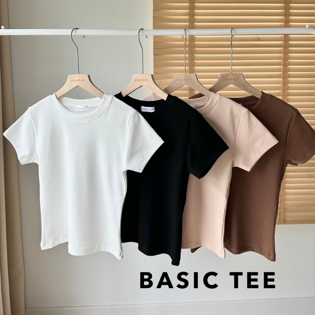 BASIC TEE เสื้อยืดคอกลม เข้ารูปเก็บทรงสวย ผ้าคอตตอนยูนิ (มี2ไซส์)