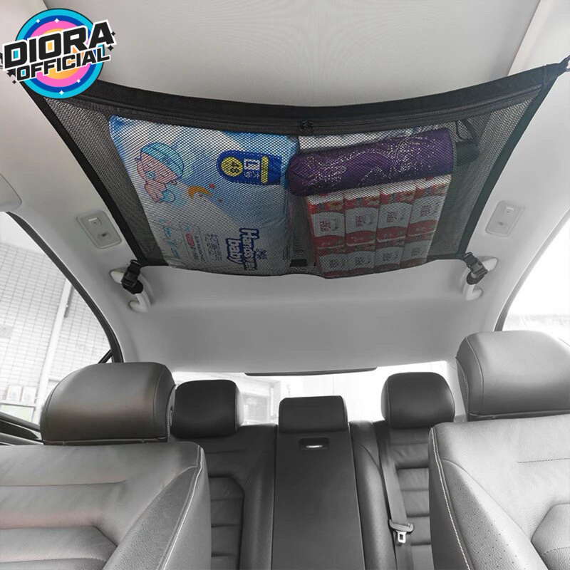 พร้อมส่ง🔥จัดระเบียบรถยนต์,ตาข่ายเก็บของใต้หลังคารถยนต์