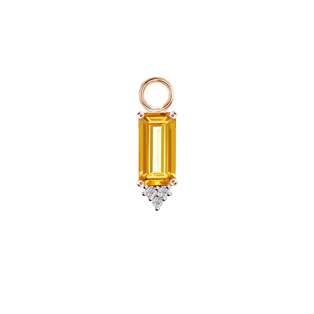 PRIMA จี้ประดับอัญมณี Citrine Confetti Huggie Collection (สำหรับใส่ต่างหู)