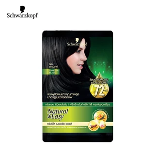 [แชมพูเปลี่ยนสีผม] Schwarzkopf Natural & Easy Hair Color Shampoo Forever Black แฮร์คัลเลอร์แชมพู สีดำธรรมชาติ 1 ซอง