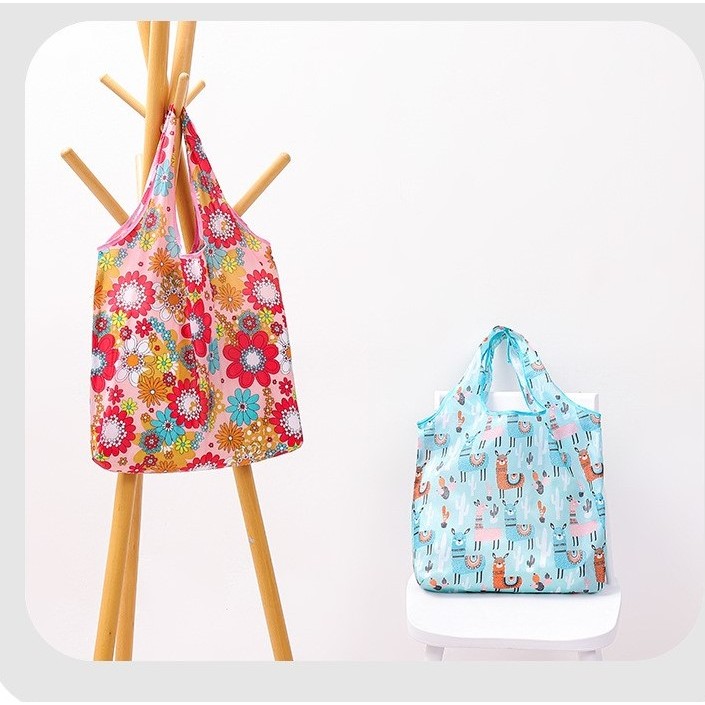 กระเป๋าช้อปปิ้ง ใบใหญ่ พับเก็บได้ Shopping bag ถุงผ้า รักษ์โลก ลดโลกร้อน