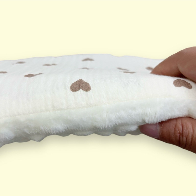 ที่กั้นขอบเตียง ผ้ามัสลินย่น+ดอทมิ้งค์ กว้าง18xยาว80หนา4cm - รูปที่ 2