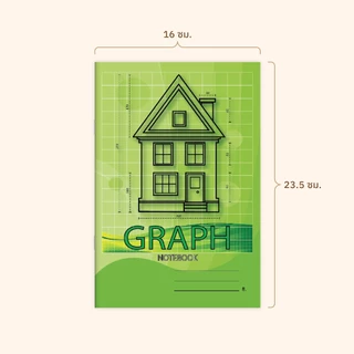 [โกญจนาท] ลดราคา หลุด QC สมุดกราฟสถิติปกอ่อนเส้นตาราง 10/20 แผ่น