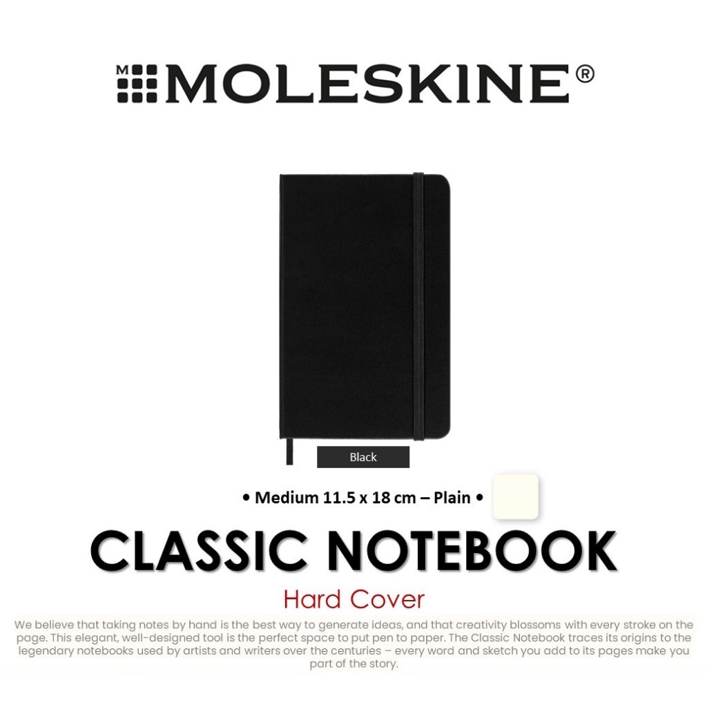 Moleskine Classic Notebook Hard Cover | Plane | Medium 11.5x18 cm สมุดโน๊ต สมุดบันทึก ปกแข็ง หน้ากระดาษเปล่า ไซส์กลาง
