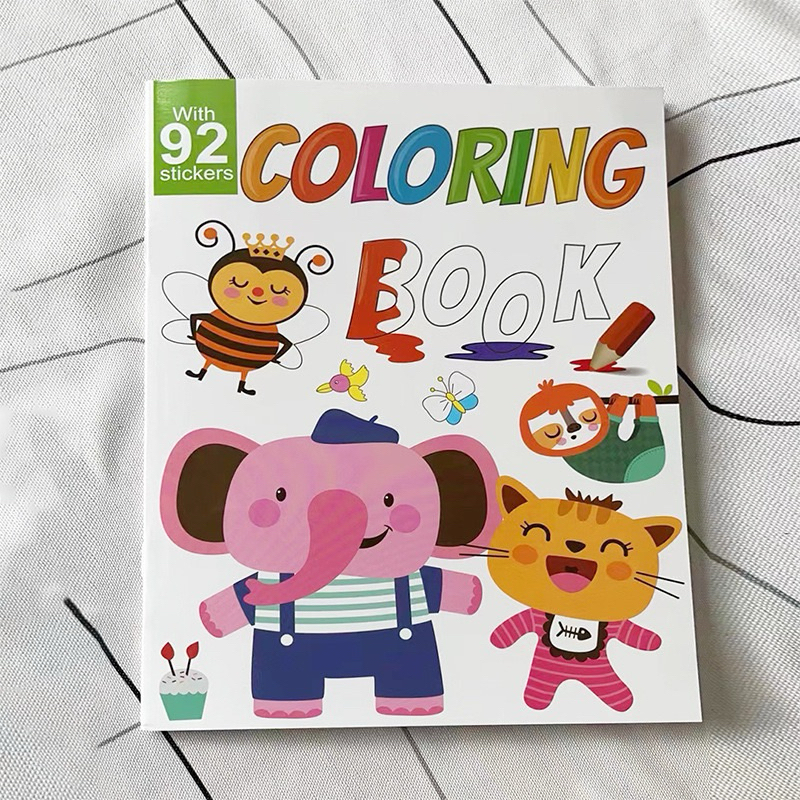 สมุดระบายสี Coloring Book สุดน่ารัก มาพร้อมกับสติ๊กเกอร์ สีสันสดใส สำหรับเด็ก ศิลปะ เสริมทักษะ ฝึกสมาธิ ฝึกพัฒนาการเด็ก