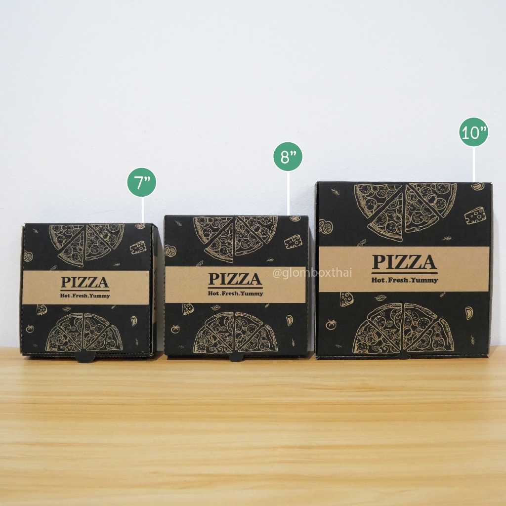 กล่องพิซซ่า ขนาด 7 นิ้ว (แพ็คละ 50 กล่อง) พิมพ์ลายพิซซ่า กระดาษลูกฟูก กระดาษแข็งแรง glombox - รูปที่ 5