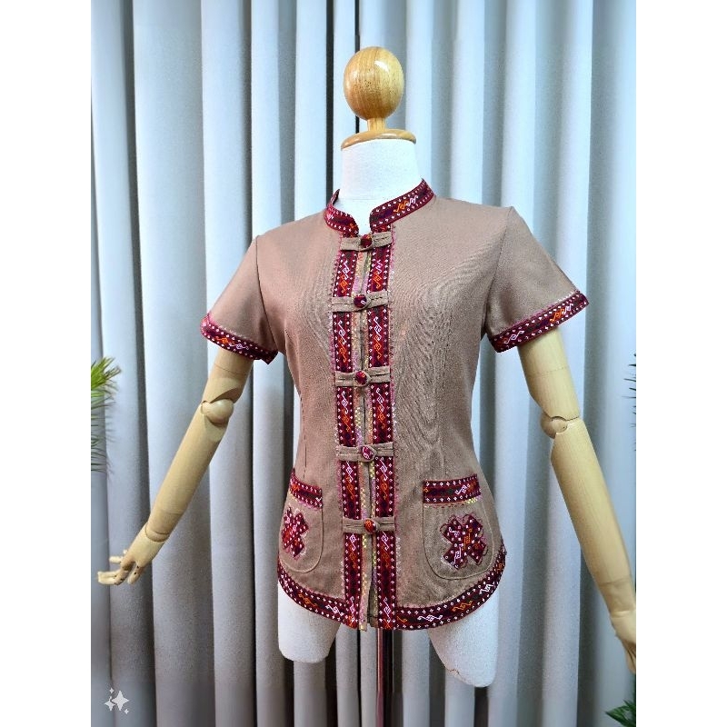เสื้อภูไทสีโอวัลติลแขนสั้น