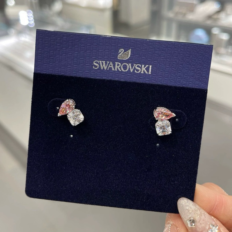 พร้อนส่ง  Swarovsk / Swarovskแฟชั่นใหม่รักเพชรสีชมพู ต่างหู หัวใจมาพร้อมกับ ราคา ถูกที่สุด ดีลบีเคเค