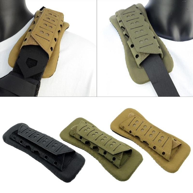 แผ่นตาข่ายรองไหล่ สําหรับล่าสัตว์ เสื้อกั๊ก กระเป๋าเป้สะพายหลัง Shoulder Strap Pads ฟองน้ำน้ำหนักเบาป้องกันการสั่นสะเทือ