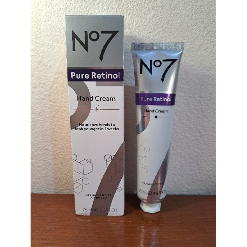 (VDOลด 30%)No7 Pure Retinol Hand Cream 75 ml. นัมเบอร์เซเว่น เพียว เรตินอล แฮนด์ ครีม 75 มล.