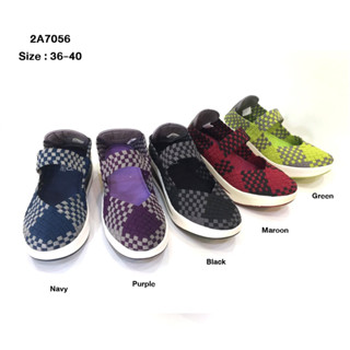 prettycomfort  รองเท้าผ้าใบ ยางยืด เพื่อสุขภาพ วัสดุเป็นเส้น…