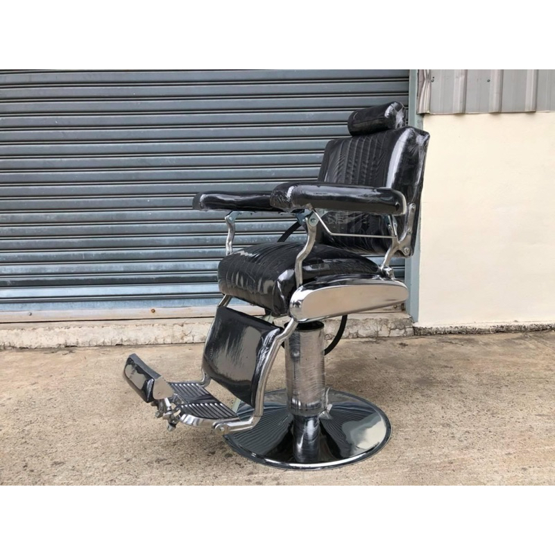 เก้าอี้บาร์เบอร์สไตล์วินเทจ วันรุ่นอเมริกา ลายตรง สวยแข็งแรงทน