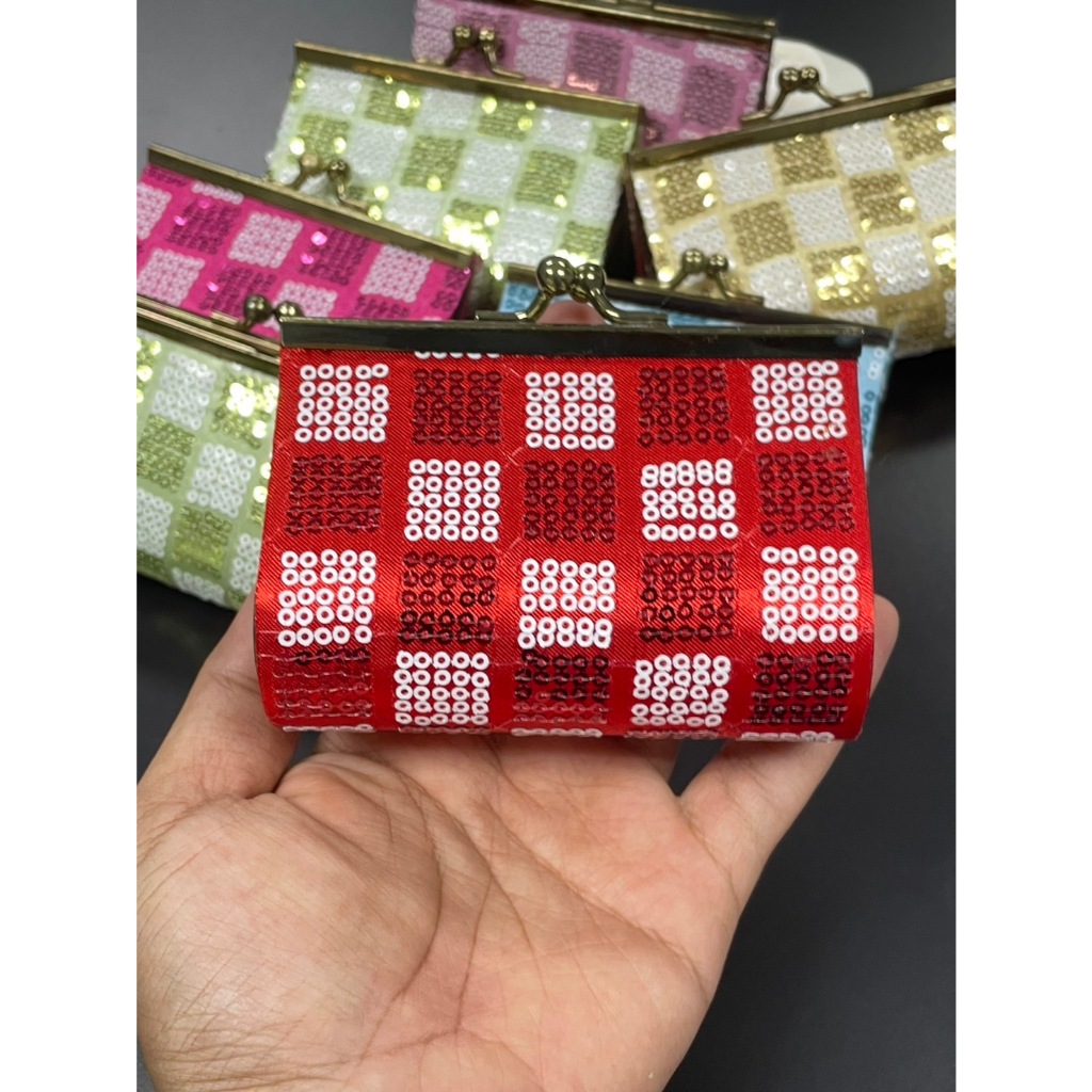 กระเป๋าป๊อกแป๊ก ใส่เหรียญวิบวับ กระเป๋าปิ๊กแป๊ก บัตรเครดิต แบงค์พับครึ่ง ของชําร่วย  ขนาด 10.5 x 7.5 ซม