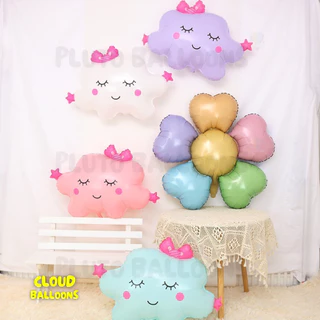 [ร้านไทย] - 🎈ลูกโป่งก้อนเมฆหน้ายิ้มใบใหญ่ 4 สี [ขาว ฟ้า ชมพู ม่วง]🎈