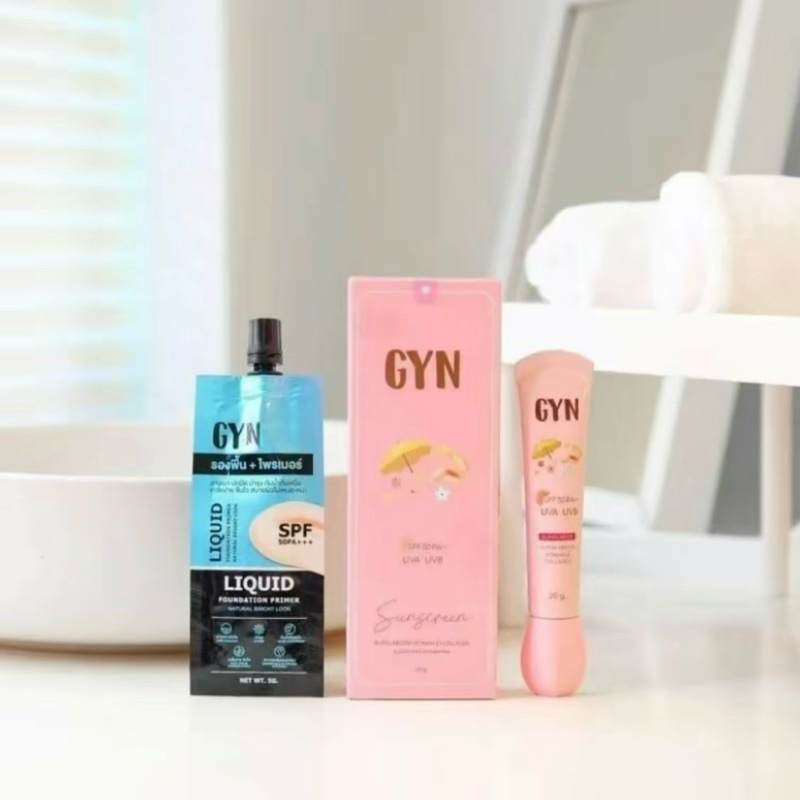 1 แถม 1 ( แถมรองพื้น )❗️กันแดดจิณ GYN Sunscreen Cream Spf 50+++