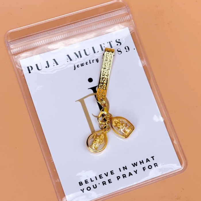 จี้คเณศลักษมี แถมฟรีแหนบ เสริมงานเงิน โชคลาภ ค้าขาย จี้พระพิฆเนศ จี้พระแม่ลักษมี