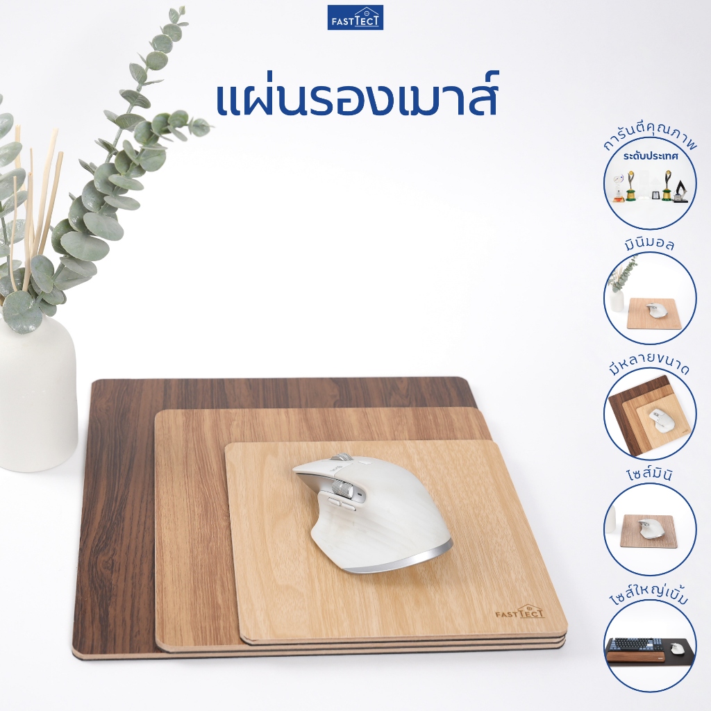 FASTTECT แผ่นรองเมาส์ - จัดโต๊ะคอม แบบมินิมอล