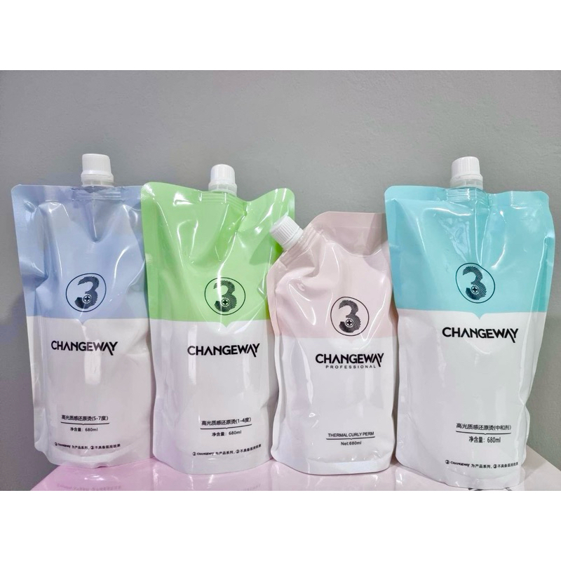 พร้อมส่ง น้ำยาดัด ยืด เชสวี่ 3+ changeway โกรกถุง 680ml. ดัดสปาเพิร์ม ยืดโคนดัดปลาย