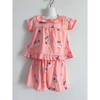 💖ชุดนอนเด็ก​ 6เดือน-3ขวบ แขนสั้นขาสั้น​​ ลายการ์ตูน คิตตี้ ห…