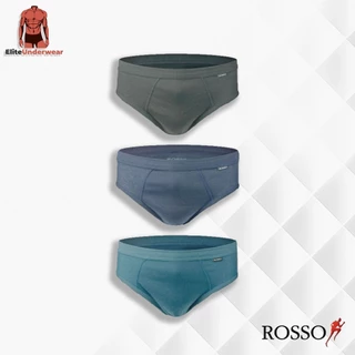 ROSSO (รุ่น 0216A) กางเกงชั้นในชาย ขาเว้า ดูดี ขอบใหญ่ เนื้อผ้านิ่ม สีพื้น เรียบหรู (3 ตัว สีเข้ม 3 สี)
