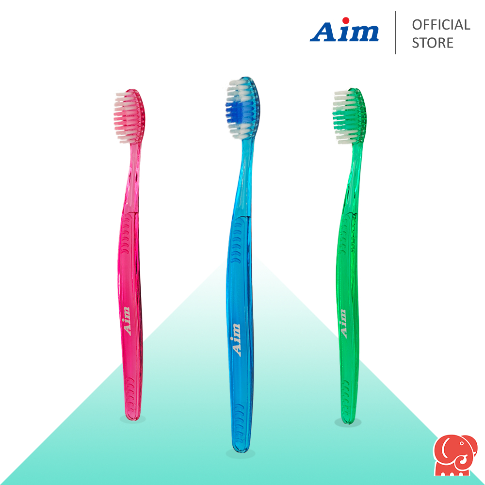 แปรงสีฟัน เอม ออริจิเนิล มีทั้งขน นุ่ม/ปานกลาง Aim Original Toothbrush Soft or Medium Bristles