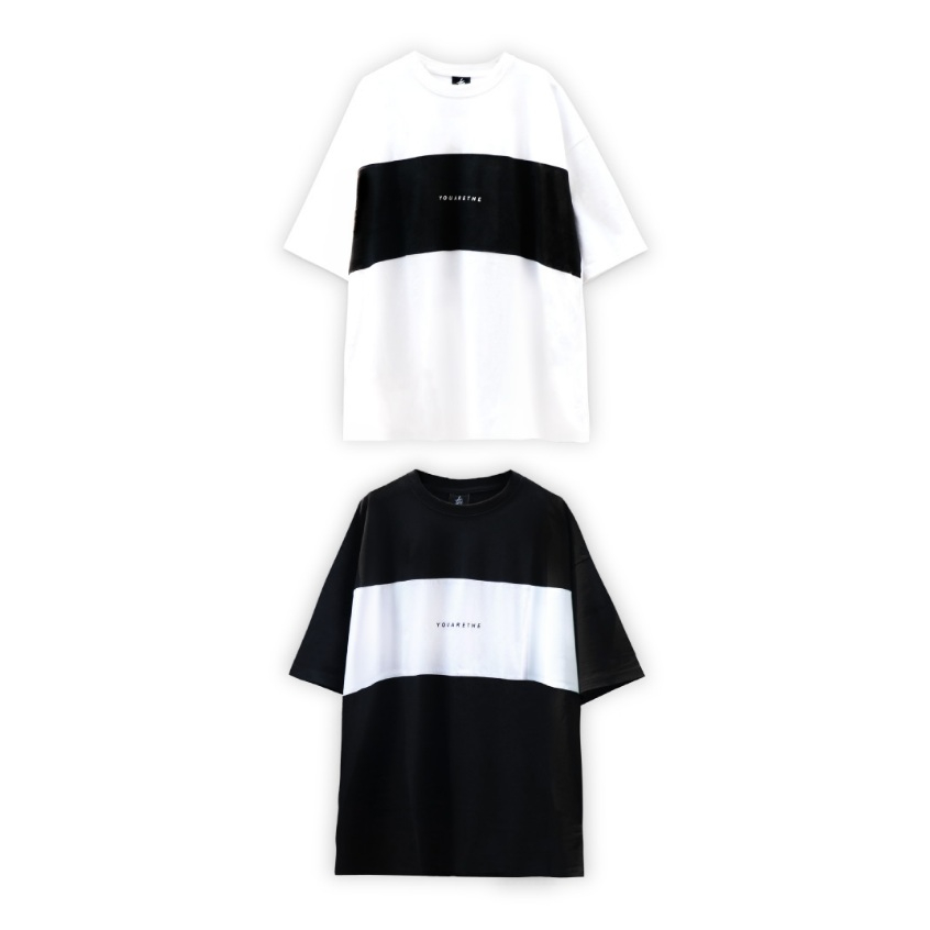 URTHE - เสื้อยืด แขนสั้น รุ่น ตัดต่อ OVERSIZE