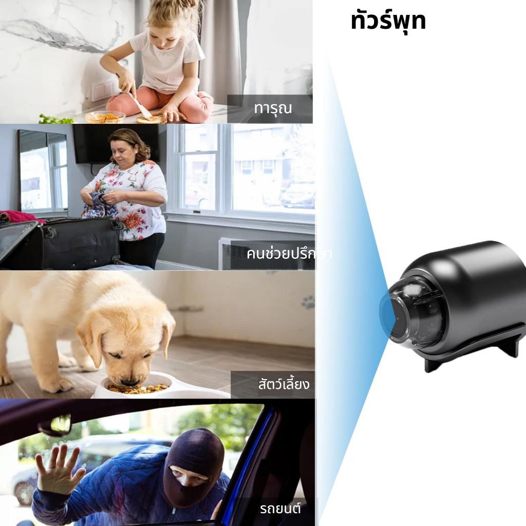 กล้องวิดีโอไร้สาย Mini HD 1080P พร้อมระบบตรวจจับการเคลื่อนไหวและความปลอดภัยด้วย WIFI การตรวจจับการมองเห็นตอนกลางคืน