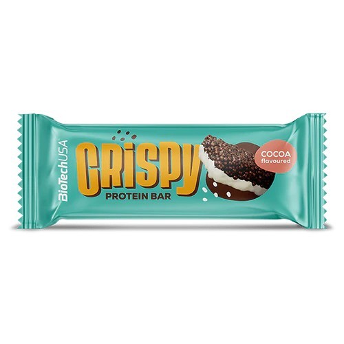 BioTechUSA Crispy Protein Bar 40g cocoa (โปรตีนบาร์ รสโกโก้ เคลือบบิสกิต 40กรัม/แท่ง)มีโปรตีน ไฟเบอร์สู