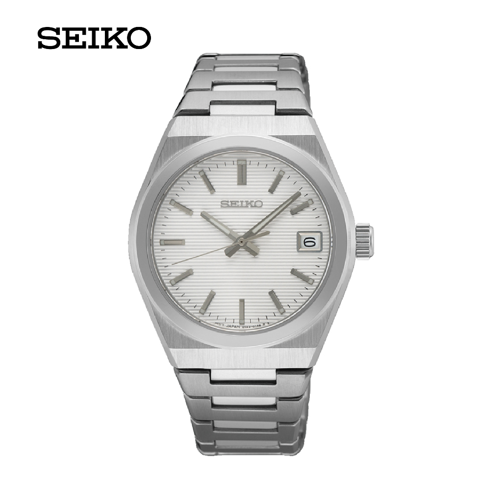 SEIKO Quartz นาฬิกาข้อมือผู้หญิง (ไซโก) รุ่น SUR573P ขนาด 34 mm สีขาว