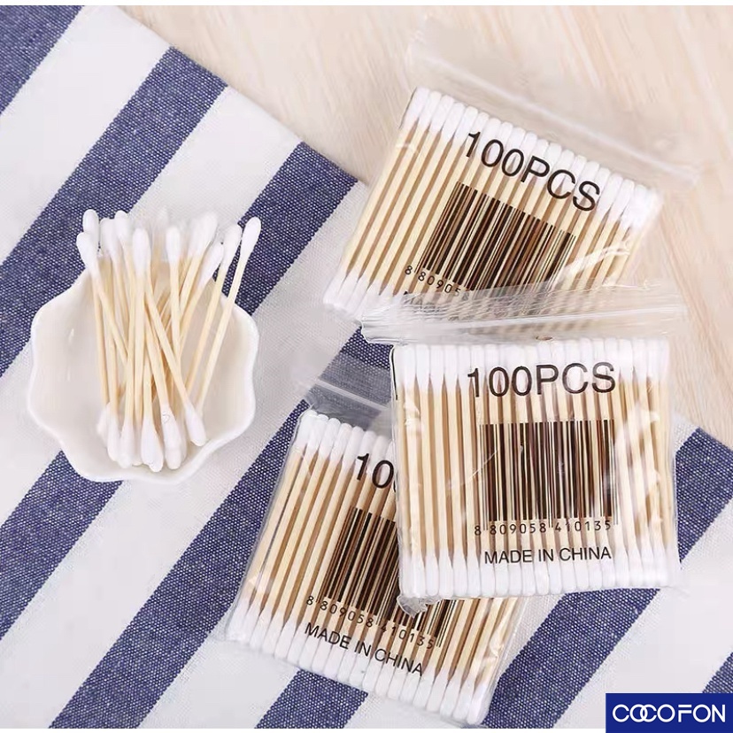 #CC38 คอตตอนบัด 1ห่อ100ก้าน สำลีปั่นหู สำลีก้าน Cotton Buds สำลีเช็ดเครื่องสำอาง