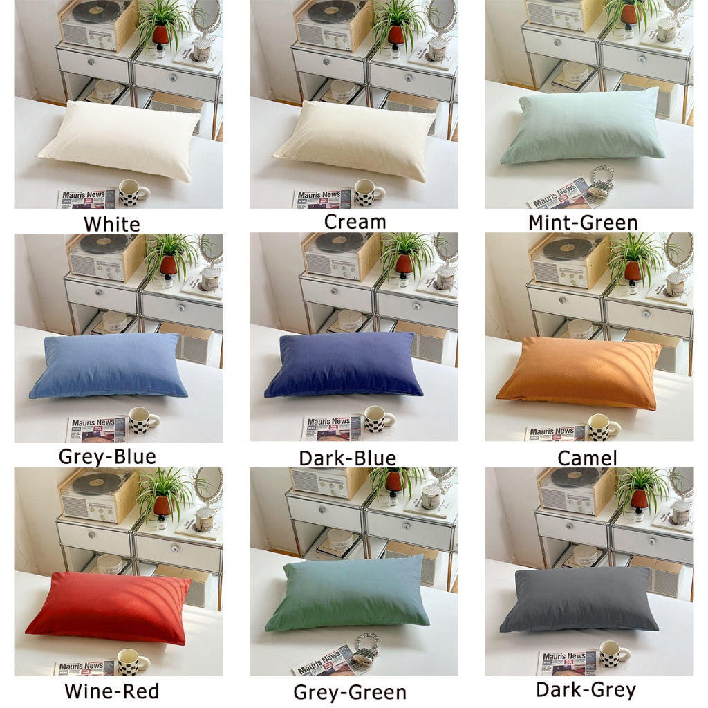 Comfy Sleep: ปลอกหมอน สีพื้นเรียบ Pillowcase 19 x 29 นิ้ว