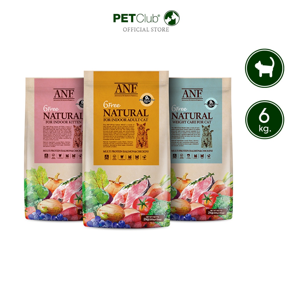 [PETClub] ANF Organic 6FREE Cat - อาหารแมวออร์แกนิค 3 สูตร 6kg.
