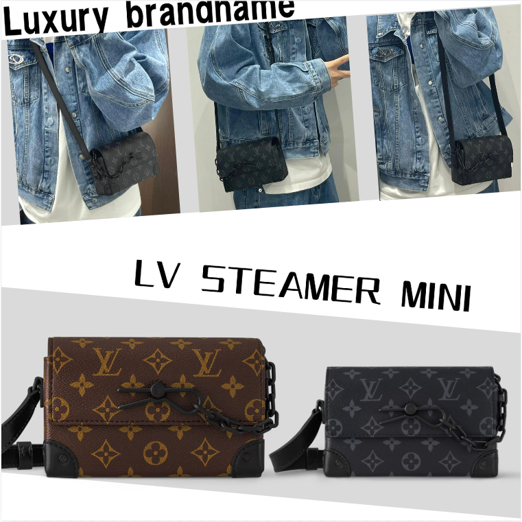 หลุยส์วิตตอ🎈Louis Vuitton LV STEAMER mini กระเป๋าถือ✨กระเป๋าสะพายข้างผู้ชาย