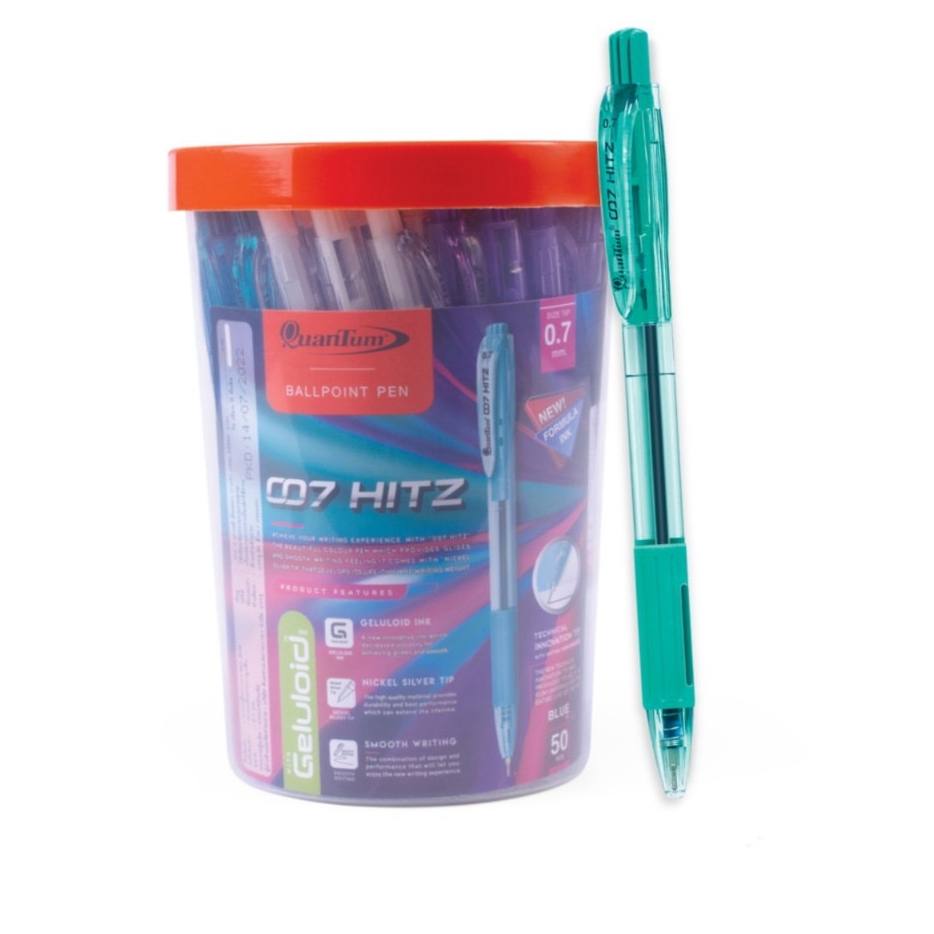 ปากกา  QuanTum  รุ่น  007  HITZ  หมึกสีน้ำเงิน  0.7  มม.  (1x50 ด้าม)