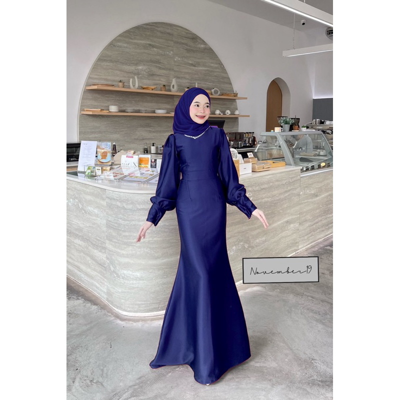 รุ่นซินดี้ผ้าซาร่า ชุดเดรสอิสลาม ชุดเดรสมุสลิม ไม่รวมฮิญาบเข้าชุด แบรนด์November19 - รูปที่ 5