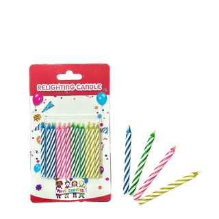 เทียนเป่าไม่ดับ Relighting candle 12 เเท่ง (1 เเพ็คบรรจุ 12 ชิ้น)