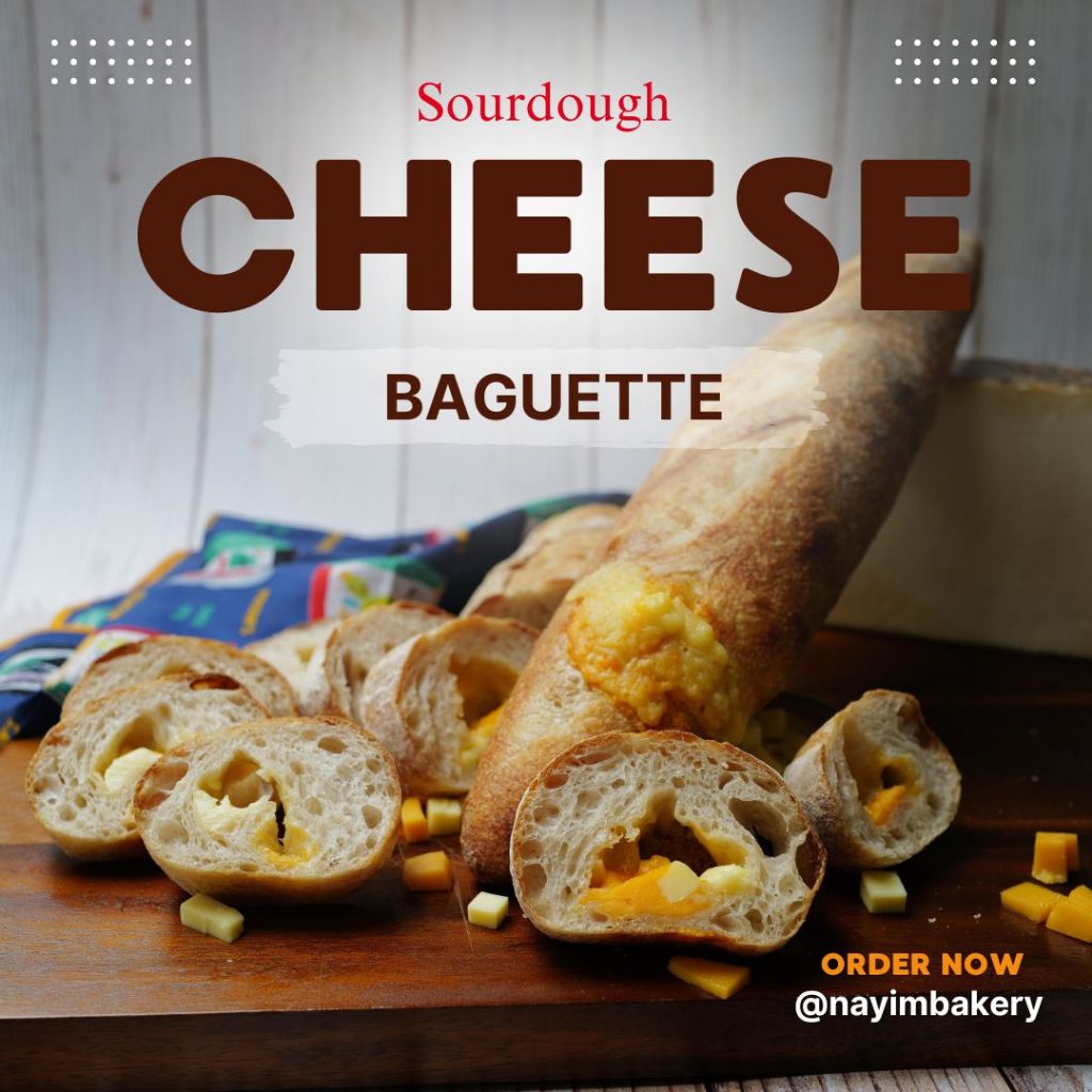 Nayimbakery Sourdough Cheese Baguette ซาวโดบาแกต เชดด้าชีส ขนาด 440g.
