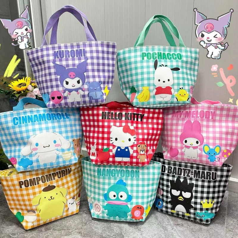 กระเป๋าเก็บอุณหภูมิ Sanrio ตั้งอยู่ทรง หนังเคลือบกันน้ำ บุหนา